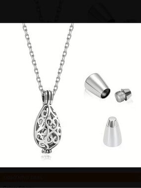 ⭐️ Memorial Keepsake Necklace Silver Tone